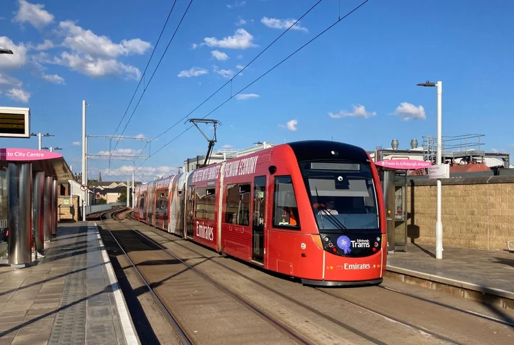 Edinburgh tram at Murrayfield